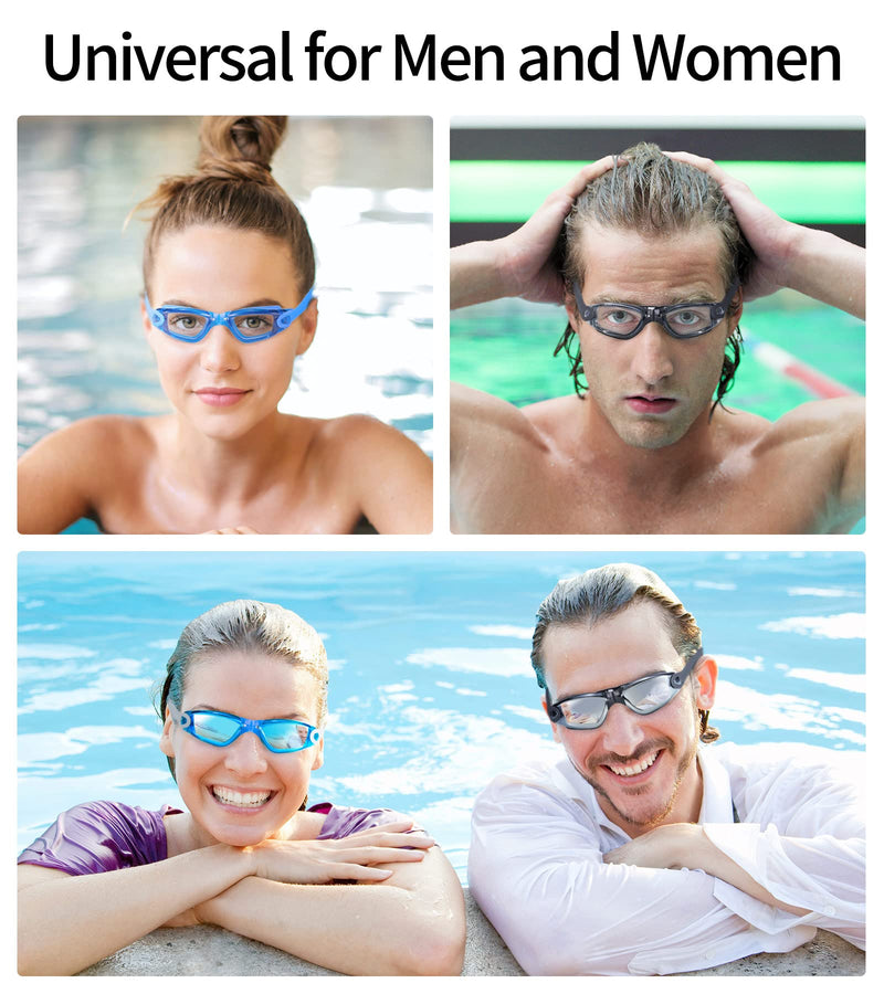 Swimming Goggles Swim Glass for Adult Men Women Swim Goggles with Earplugs & 3 Nose Pieces Clear - BeesActive Australia