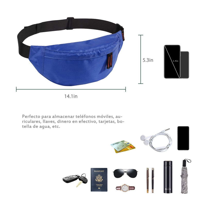 NZII Running waist pack,Fanny Pack for Men Women,Lightweight Belt Bag for Travel Sports Hiking(355 Blue) - BeesActive Australia