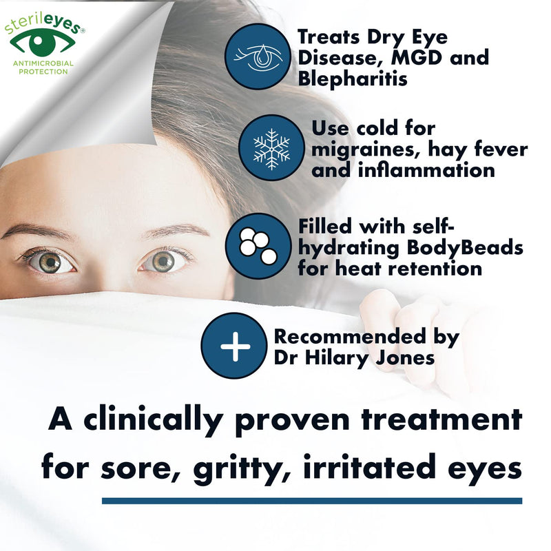 The Eye Doctor Premium Treatment Bundle - Reusable Hot Cold Eye Compress & 20x Single Use Biodegradable Eyelid Wipes for Dry Eye, Blepharitis & MGD - Microwave Safe Mask 20 Count (Pack of 1) - BeesActive Australia
