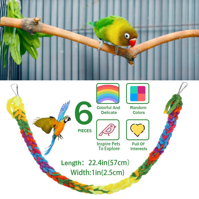6 Pieces Sugar Glider Toys Handmade Rat Toys Hanging Toy Cage Accessories Swing Toy Bird Rope Perch Swing for Small Animals Sugar Glider Squirrel Parrot Hamster Bird Climbing Exercising, 22.5 Inch - BeesActive Australia
