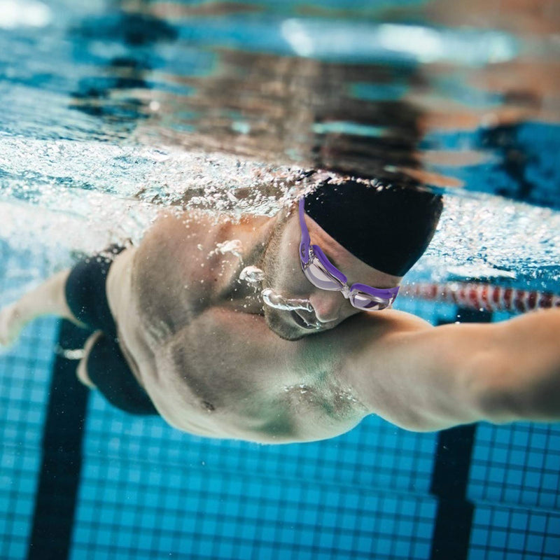 [AUSTRALIA] - Swimming Goggles for Adults, Noelwose 2 Pack Swim Goggles No Leaking Anti-Fog UV Protection Mirrored & Ultra Clear Wide Vision Triathlon Swim Goggles for Men Women Pink/Ultra Mirror lens & Dark Purple/Ultra 