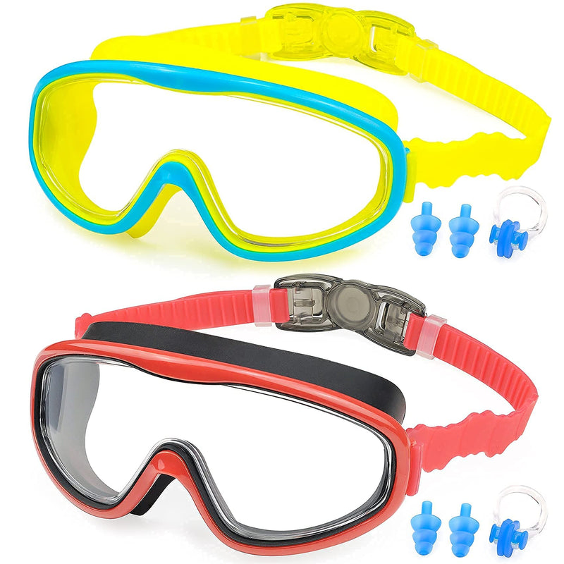 KAILIMENG Swimming Goggles for Kids - 4 Pack Kids Swim Goggles for Toddlers Youth Child Age 4 to 15, No Leaking, Large Frame, Clear & Wide View, Anti-Fog & UV Protection - BeesActive Australia