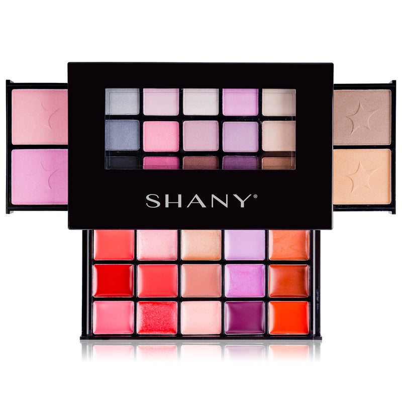 SHANY Fierce & Flawless All-in-One Makeup Set Compact with Mirror, 15 Eye Shadows, 2 Bronzers, 2 Blushes and 15 Lip/Eye Glosses - Applicators Included - BeesActive Australia