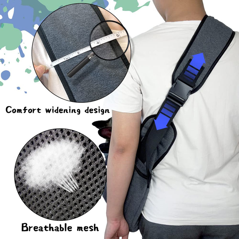 NATUYA Dog Sling Carrier Puppy Carrier Openable Breathable Mesh Hands-Free Small Dog Carry Travel Bag with Adjustable Padded Strap Pocket Large Space Pet Carrier for Outdoor Hiking Dark Grey For Pet 6-15 lb - BeesActive Australia