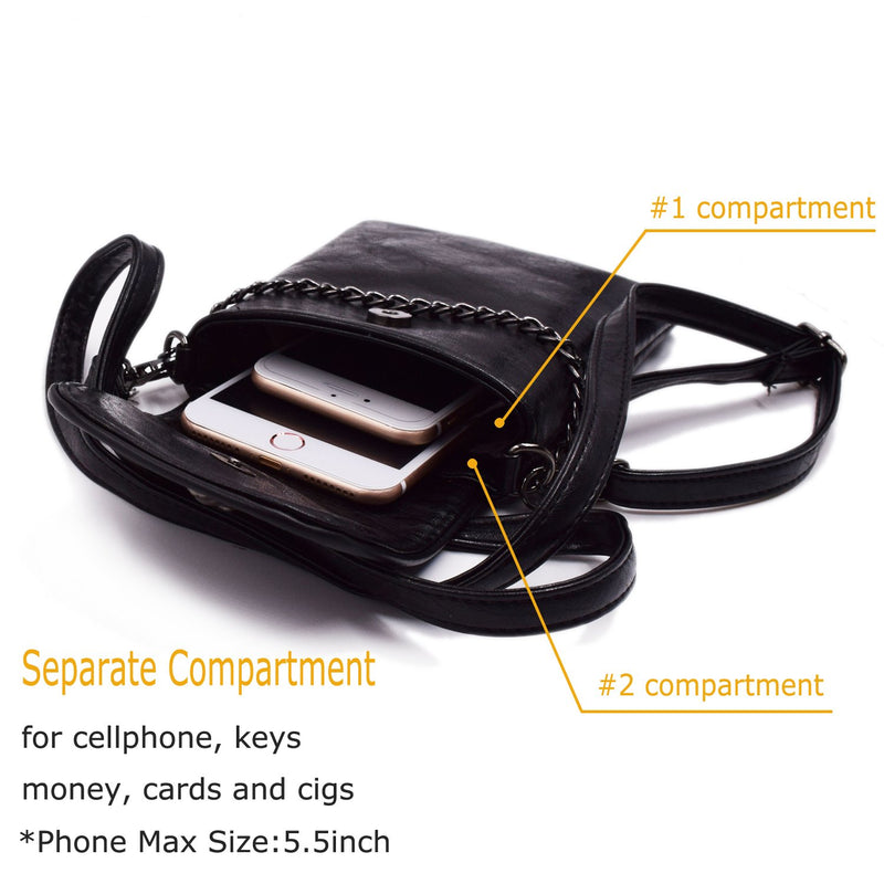 Women Single Shoulder Crossbody Bags Mini Messenger Bag Cellphone Bags Wallet [Elegant Design]black - BeesActive Australia