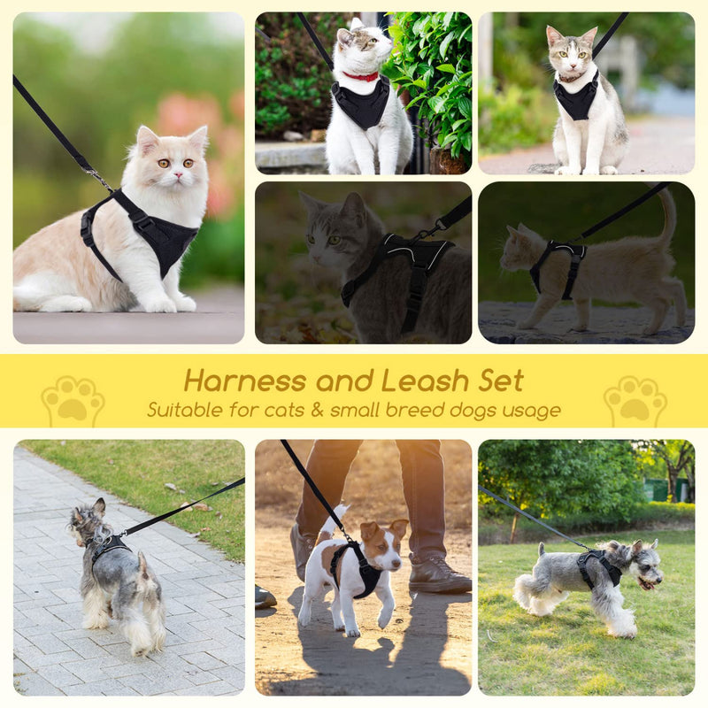 Cat Harness and Leash, Nobleza Reflective Adjustable Vest Harness with Soft Breathable Air Mesh, No Pull Walking Escape Proof Harness and Leash Set for Growing Kittens, Cats, Puppies Medium - BeesActive Australia