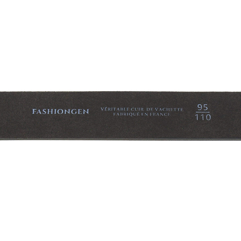 FASHIONGEN - Women genuine Italian leather belt LUNA, Made in France Black 90 cm (35 in) / Waist size 33 to 34 - BeesActive Australia