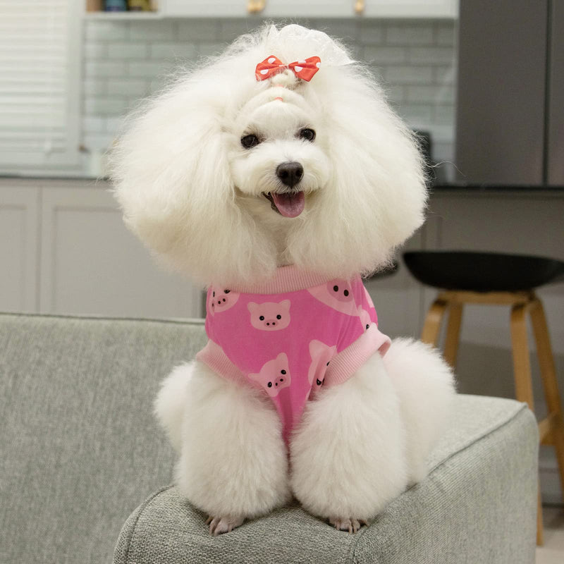 CuteBone Dog Surgery Recovery Suit Cat Surgical Onesie Female Body Suits Male Prevent Pet from Licking Wounds S Pink pig - BeesActive Australia