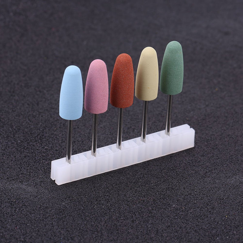 Nail Drill Bits, Nail Art Silicone Polisher, 5pcs Nail Art Silicone Polisher Nail Grinders Drill Bits Manicure Machine Tools for Nail Grinding and Trimming - BeesActive Australia