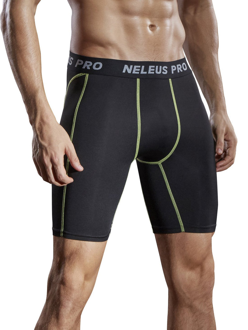 [AUSTRALIA] - Neleus Men's 3 Pack Compression Short Large 047# 3 Pack: Black,black,black 