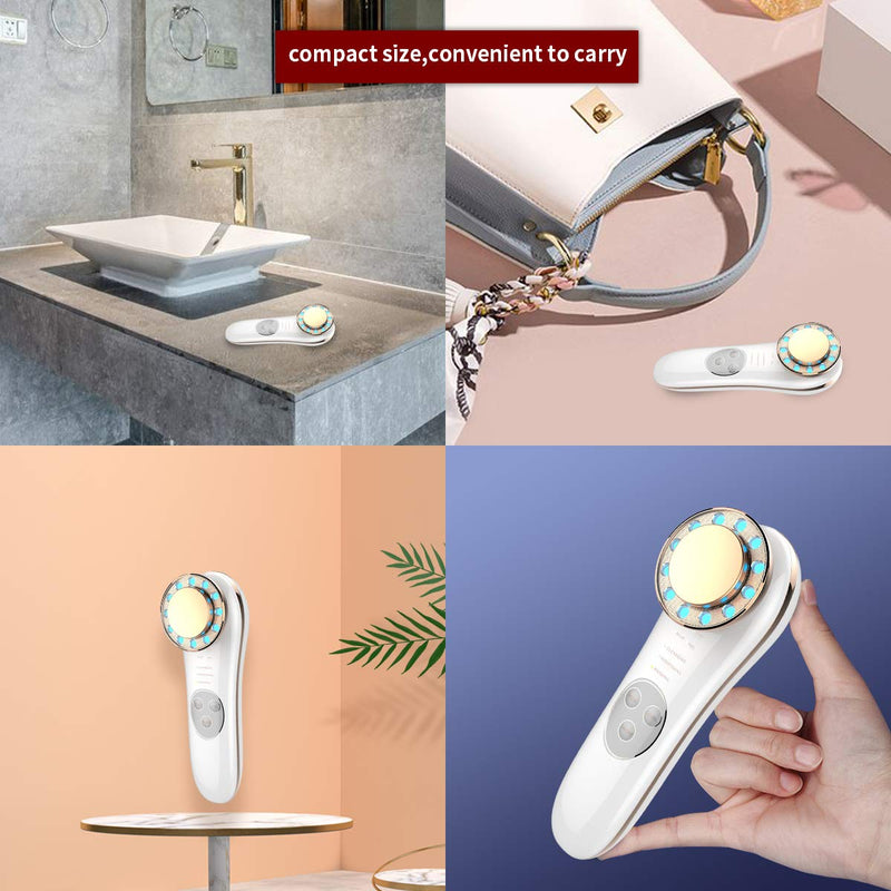 Face Massager, Skin Care Tools 7 in 1 Facial Machine Skin Care for Face Neck (Gold) Gold - BeesActive Australia