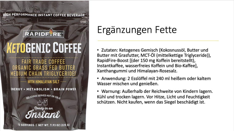 Rapid Fire High Performance Keto Coffee Pods, Supports Energy and Metabolism, Weight Loss, Ketogenic Diet 16 Single Serve K-Cup Pods, Original 16 Count (Pack of 1) - BeesActive Australia