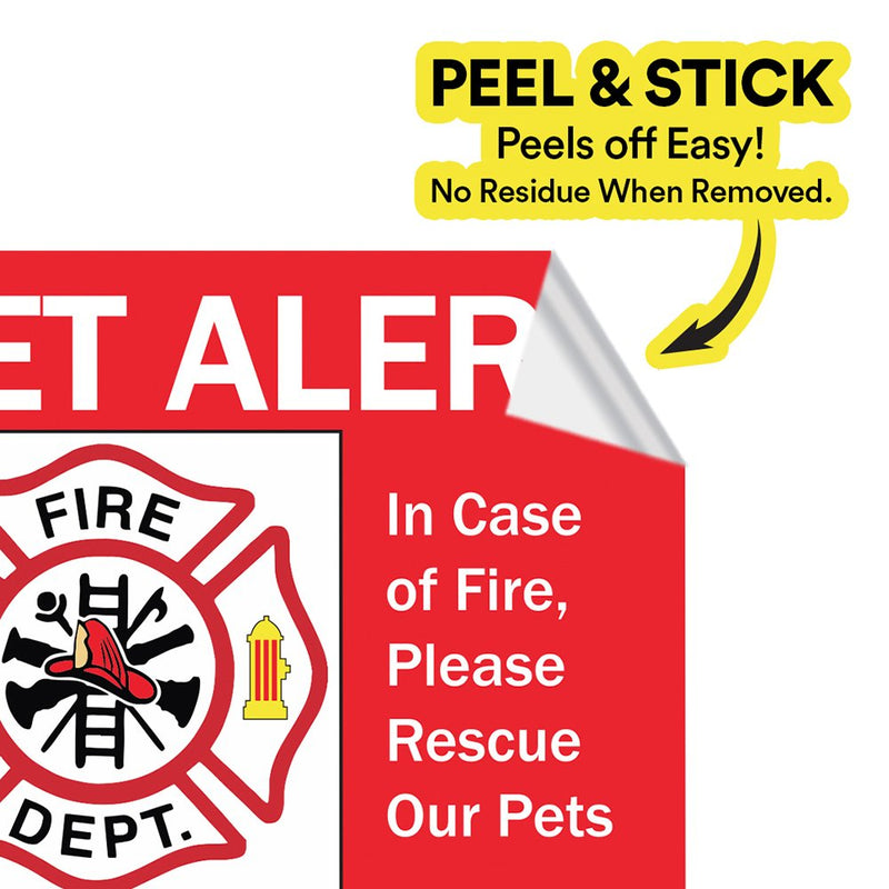 Pet Alert Safety Fire Rescue Sticker - Save Our Pets Emergency Pet Inside Decal - in Case of Emergency Danger Pet in House Home Window Door Sign Pet Alert Stickers (6 Pack) - BeesActive Australia