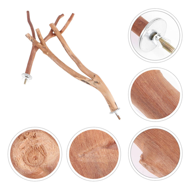 TEHAUX Parakeet Toys 2PCS Bird Parrot Perch Stand Set- Natural Wood Bird Parrot Stand Branches Fork Perch Rod Stand for Small Parakeets Budgies Cockatiels Conure Lovebirds Bird Cage Accessories - BeesActive Australia