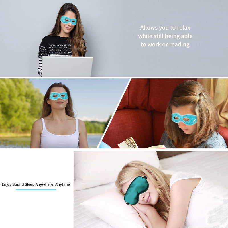 2 Pcs Eye Mask for Dark Circles and Puffiness, Reusable Puffy Eyes Treatment, Cool Mask & Warm Compress for Eyes, Cooling Gel Eye Mask for Puffiness - BeesActive Australia