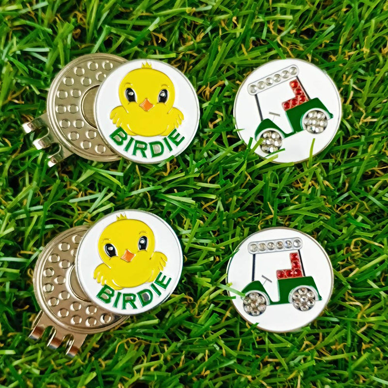 GOLTERS Golf Ball Markers with Hat Clips Value Sets for Men Women Golfer, Removable Attaches Easily to Golf Cap Premium Gifts Brid and Cart - BeesActive Australia