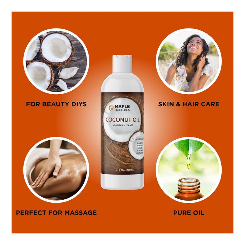 Coconut Oil for Hair Skin and Nails - Fractionated Coconut Oil for Face and Body Oil for Dry Skin and Moisturizing Hair Oil for Dry Hair - Multipurpose Coconut Carrier Oil for Essential Oils Mixing - BeesActive Australia