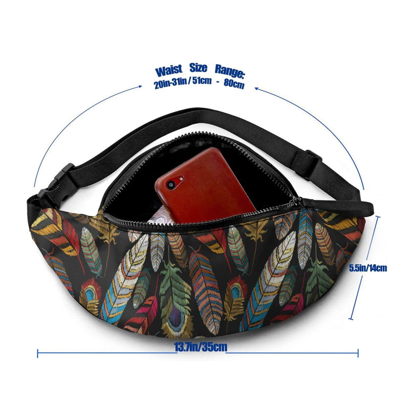 Beautiful Tropical Peacock Fanny Pack For Men Women,With Adjustable Zipper Lightweight Strap Waist Pack For Casual Running Hiking Beautiful Tropical Peacock - BeesActive Australia