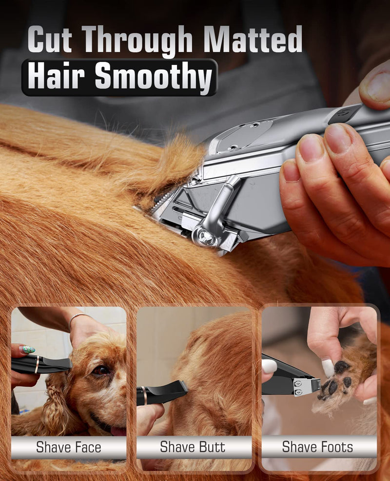 oneisall Dog Grooming Clippers and Dog Paw Trimmer 2 in 1, Dog Grooming Kit for Matted Hair, Low Noise Cordless Pet Hair Trimmers for Small and Large Dogs Cats - BeesActive Australia