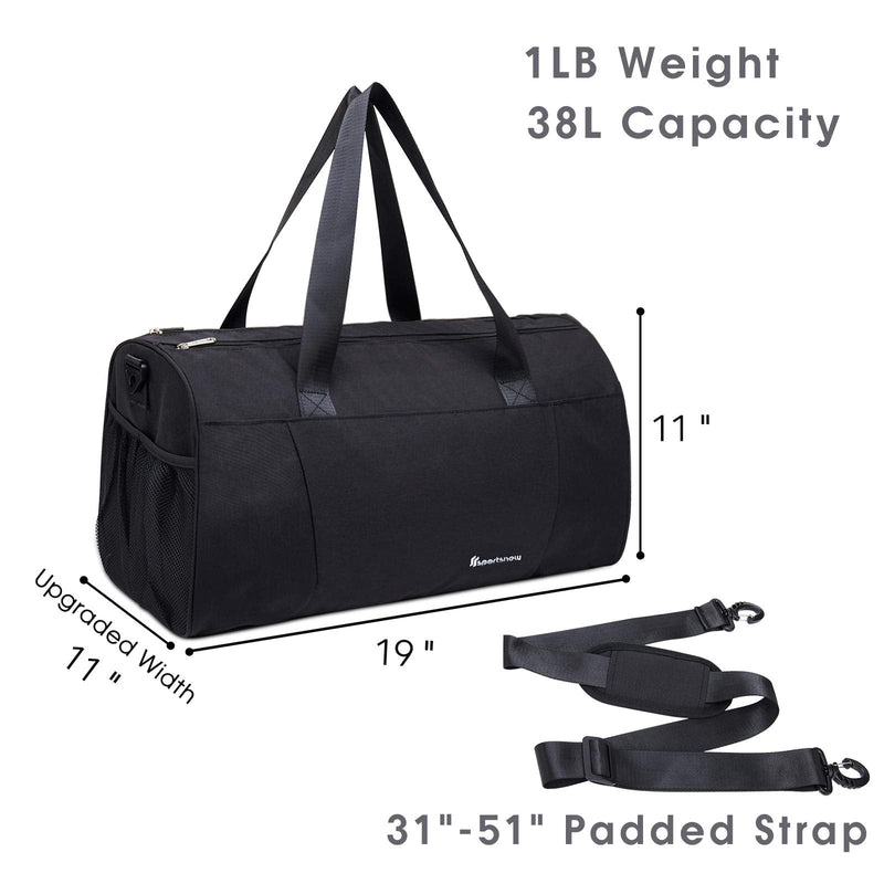 Sports Gym Bag with Wet Pocket & Shoe Compartment Fitness Workout Bag for Men and Women, Black One Size - BeesActive Australia