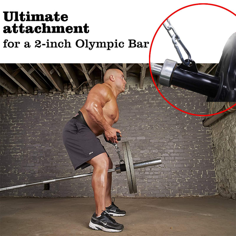 Favuit T-Bar Row Platform 27" Tricep Rope Pull Down-Landmine Eyelet Attachment with Chain fits 2" Olympic Bar Heavy Duty Coated Nylon Rope with Solid Rubber Ends for Home Gym - BeesActive Australia
