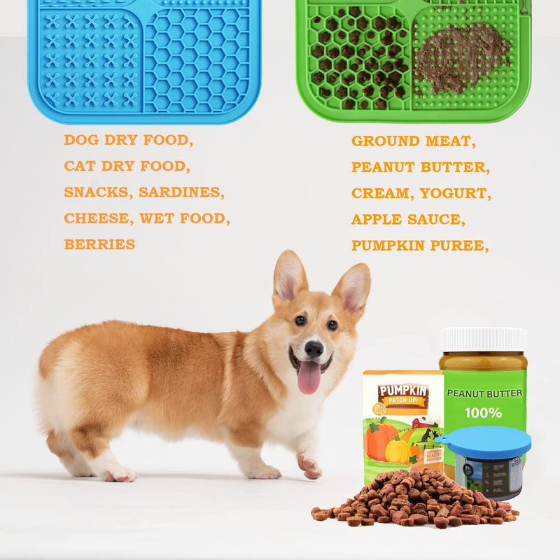 VEEVAO Lick Mat for Dogs, Food-Grade Silicone Dog Lick Mat as Dog & Cat Slow Feeder, 2 PCS Dog Licking Mat with Suction Cups and Can Lids, Relieve Pets Anxiety and Boredom(No Cans Included) - BeesActive Australia