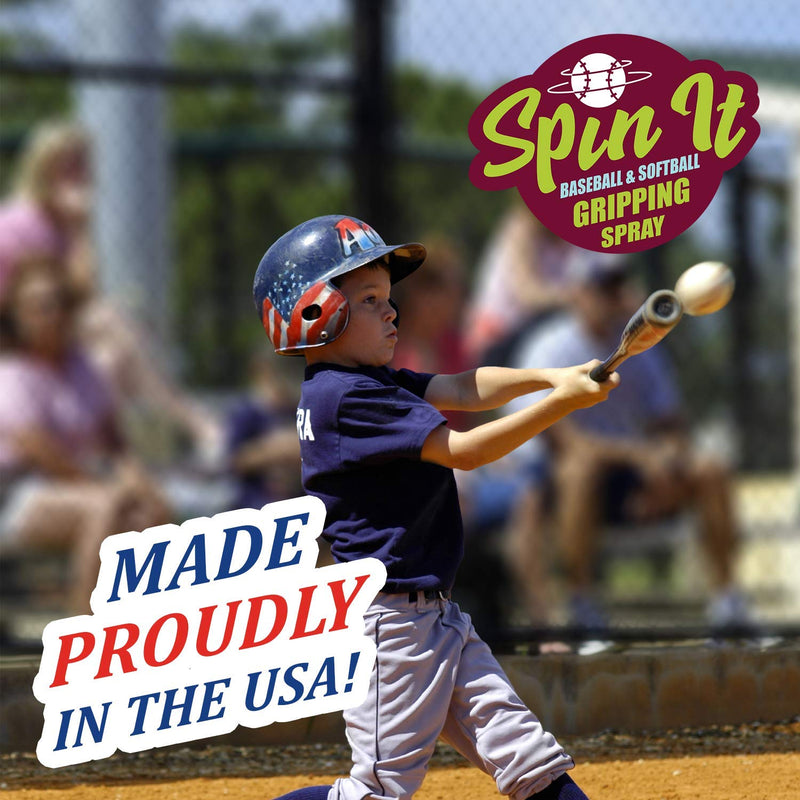 Spin iT Baseball Grip Spray - Bat Grip Tape & Baseball Batting Gloves Supplement - Pine Tar Baseball & Rosin Bags Baseball Replacement - Use with Baseball Net for Hitting and Pitching 2 oz - BeesActive Australia