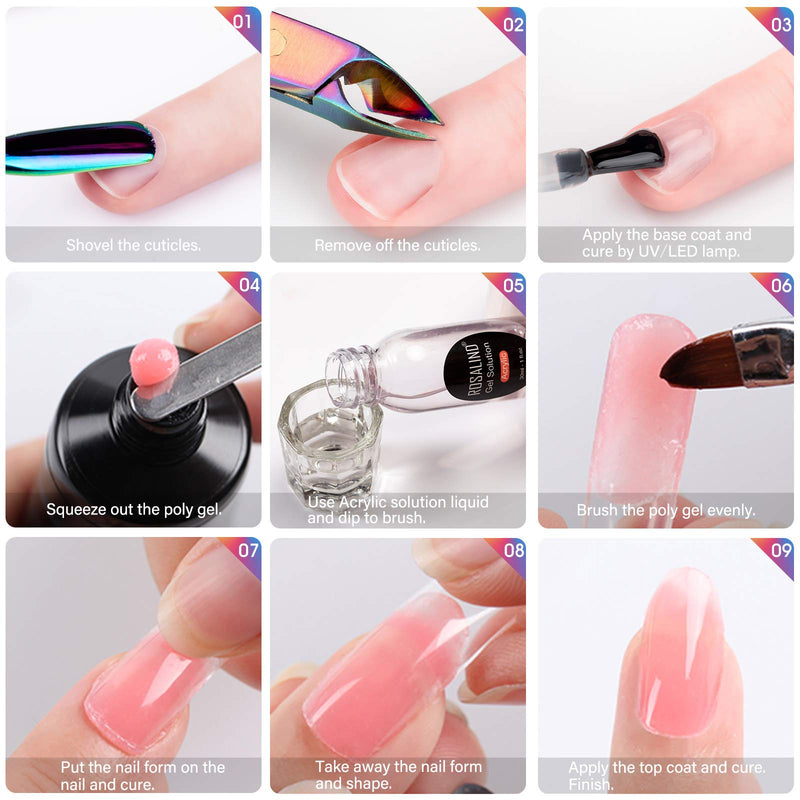 ROSALIND 60ml Soft Pink Poly Extension Gel, Poly Nail Gel of Nail Art decoration Acrylic Extension Nail gel easy to DIY use at home Only UV Lamp - BeesActive Australia