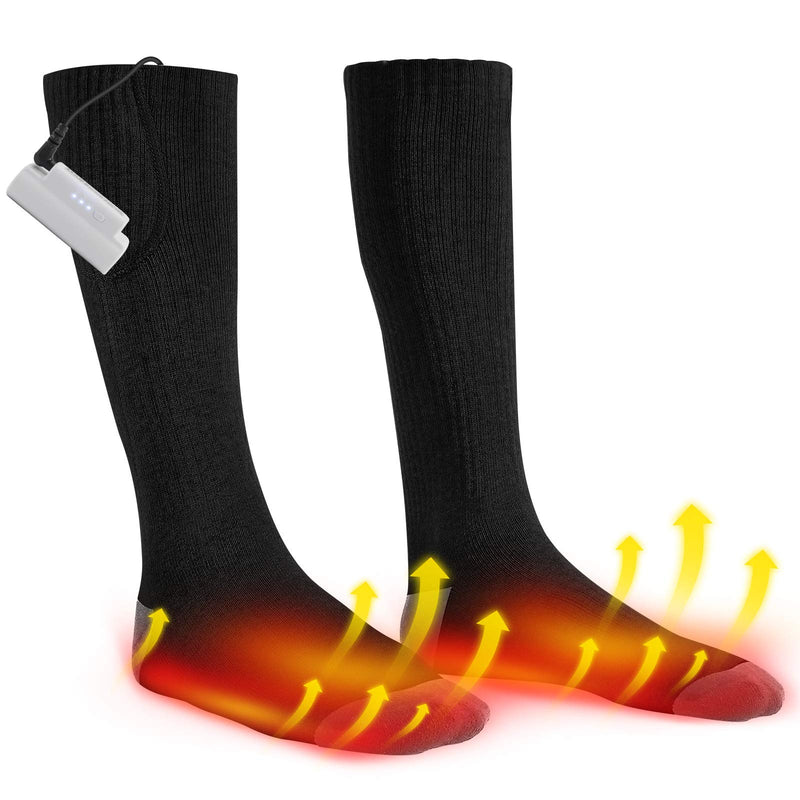 Heated Socks for Men/Women - Upgraded Rechargeable Electric Socks with Large Capacity Battery for 10 Hours Heating time Black - BeesActive Australia