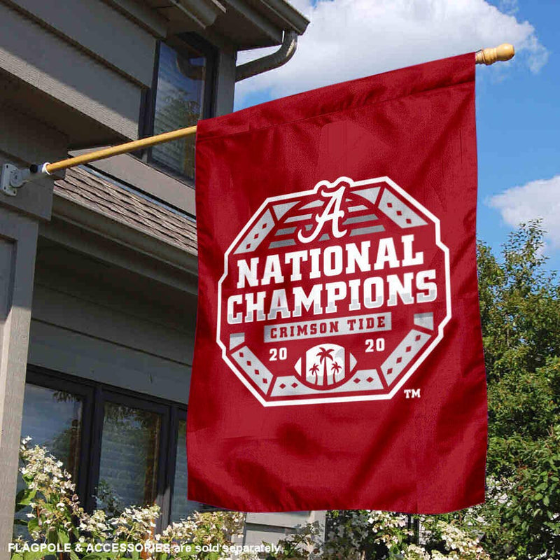 College Flags & Banners Co. Alabama Crimson Tide CFP Champions Official Logo Double Sided House Flag - BeesActive Australia