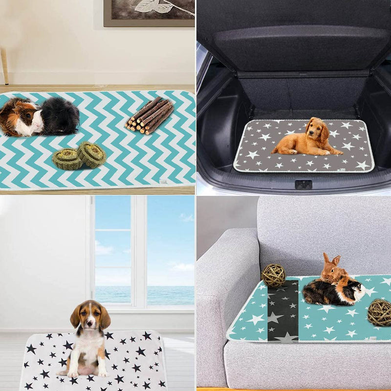 4Packs Guinea Pig Fleece Cage Liners, Guinea Pig Pee Pads - Absorbent Washable Reusable Bedding Pads, Hamster Cage Pee Pad for Small Animals, Guinea Pig Accessories - BeesActive Australia
