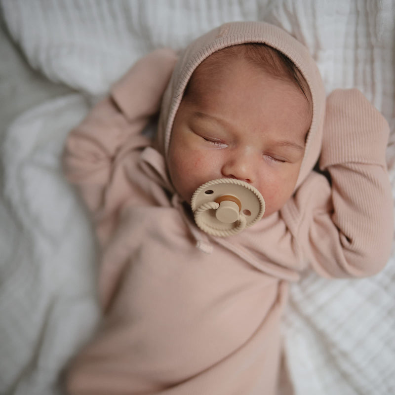 Frigg Rope SilkySoft Silicone Baby Pacifier | Made in Denmark | BPA-Free (French Gray/Silver Gray, 6-18 Months) French Gray/Silver Gray - BeesActive Australia