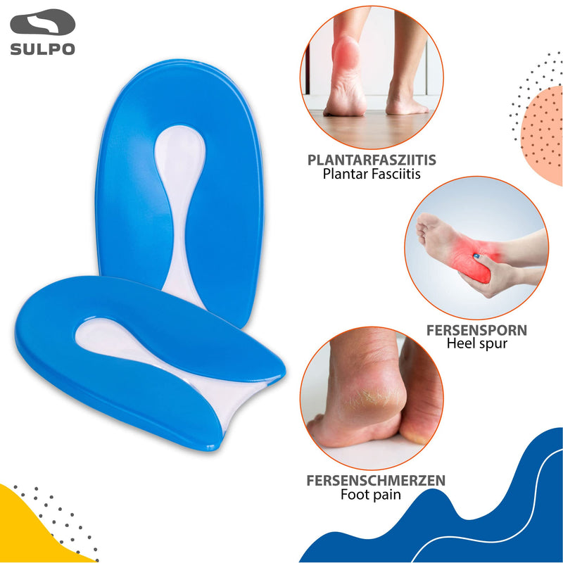 SULPO 2 Pairs Children's Gel Heel Protection Against Pressure Pain for Heel Spurs Heel Cushions U Shape Size 30-35 30 - 35 - BeesActive Australia