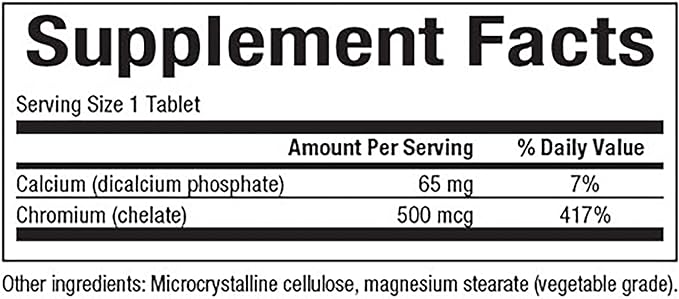 Natural Factors - Chrome GTF Chrate 500 mcg. - 90 Tablets - BeesActive Australia