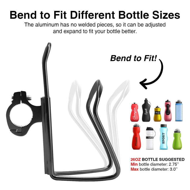 Yofidra Bike Water Bottle Holder - 2 Pack Lightweight & Adjustable Aluminum Alloy Water Bottle Cages for Outdoor Activities Black - BeesActive Australia