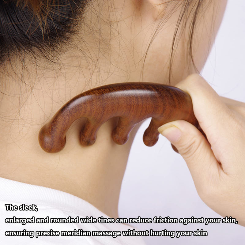 2 Pcs Wooden Massage Comb GuaSha Hair Massager Scalp for Relieve The Neck Fatigue and Stimulate The Head Neck Back Hand and Arm Acupuncture Points for Parents Lover Friends Children Family - BeesActive Australia