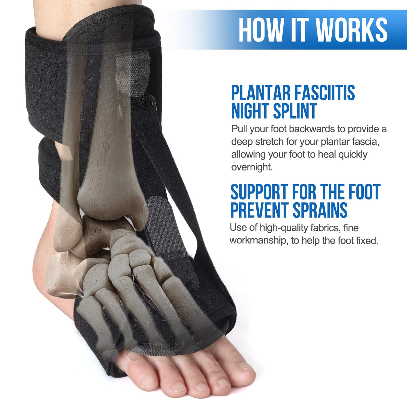 Plantar Fasciitis Night Splint: Adjustable Plantar Fasciitis Relief  Achilles Tendonitis Brace Planters Facetious Relief Foot Brace Night Splint  for
