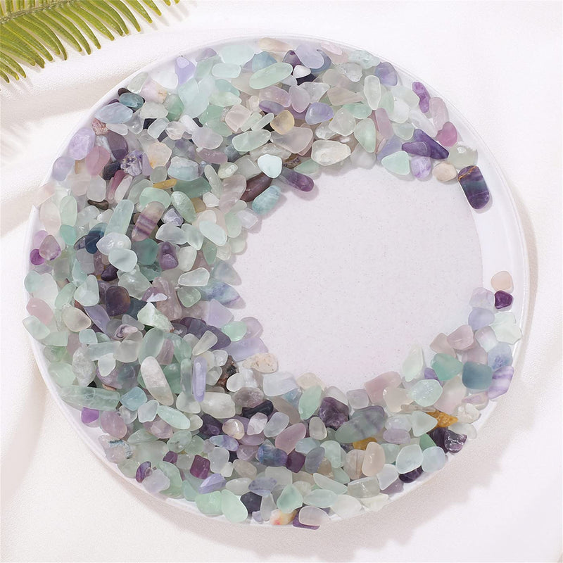 1lb Fluorite Aquarium Gravel Rocks Natural Tumbled Healing Crystal Chips Bulk Gemstones Crushed Stones for Fountain Vase Filler Planters Decorative Fish Tank Potted Reiki Energy Balancing 1-fluorite - BeesActive Australia
