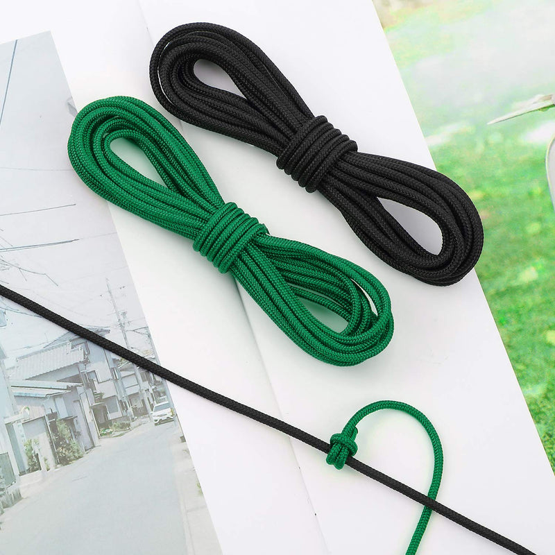 2 Pieces Archery D Loop Rope 10 Feet Archery Bowstring Serving Thread D Loop Rope Release Material Nocking D Loop Rope String Black and Green - BeesActive Australia