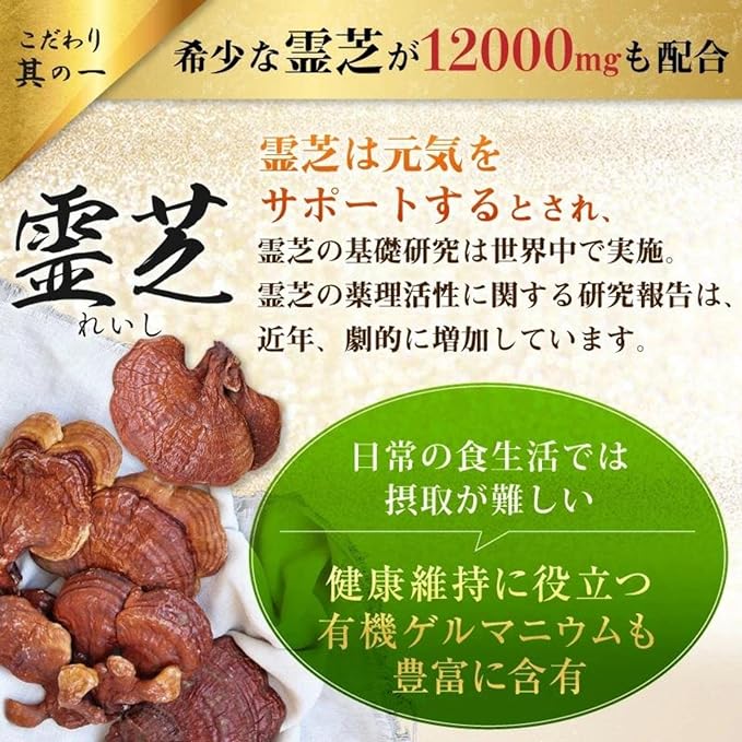 Chomeitama Healthy Energy Supplement Reishi 12000mg Natural Spirulina Propolis Oysters Cylinder Turmeric Garlic Spirulina Broccoli Sprout Supplement 120 tablets 30 days supply Additive-free Made in Japan - BeesActive Australia