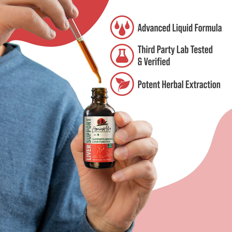 Ancient Pet Liver - Advanced Liver Support Supplement for Dogs - Liquid Delivery for Better Absorption - Milk Thistle, Dandelion, Artichoke & More! - BeesActive Australia