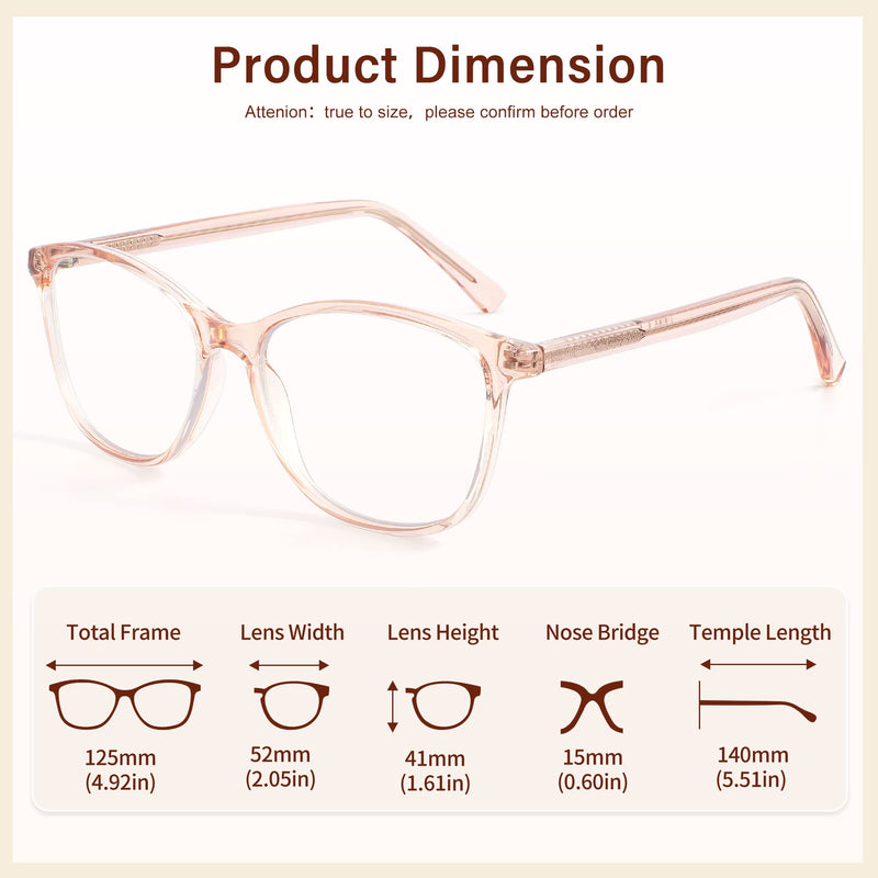 Madison Avenue Blue Light Blocking Glasses Anti Eyestrain UV Glare Blue Light Glasses for Women TV Phone Computer Gaming Eyeglasses Crystal Brown - BeesActive Australia