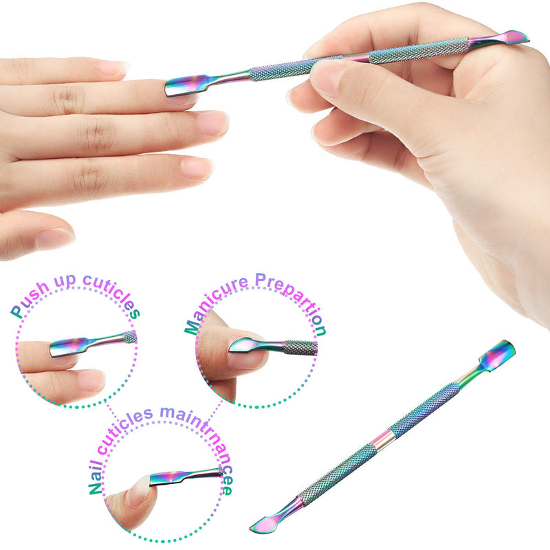 4 Pieces Cuticle Trimmer Nail Nipper for Acrylic Includes Cuticle Trimmer Nail Nipper, False Nail Clipper, Stainless Steel Cuticle Pusher Cuticle Peeler for Ingrown Toenails Nail Care (Rainbow color) Rainbow color - BeesActive Australia