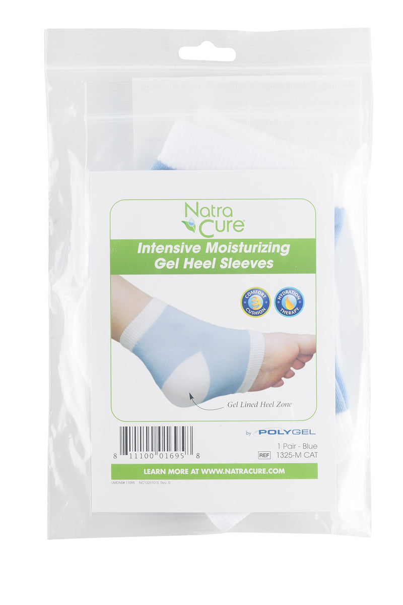 NatraCure Intensive Moisturizing Gel Heel Sleeves (1325-M CAT) 1 Pair - Blue Heel Sleeve - BeesActive Australia