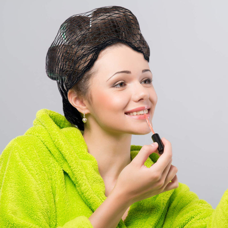 4 Pieces Triangle Hair Net for Rollers, Women Hair Net Mesh Hair Net Triangular Hair Setting Net for Sleeping, 35 x 35 x 57 Inches (Black) Black - BeesActive Australia