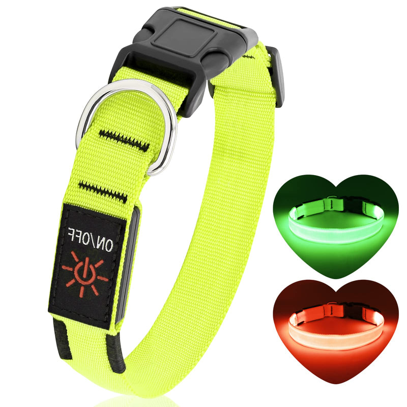 KOSKILL Light Up Dog Collar at Night, Led Dog Collar Adjustable, Lighted Dog Collar Rechargeable Waterproof, Dog Lights for Night Walking, Glow in The Dark Dog Collars Light for Medium Large Dogs Green - BeesActive Australia