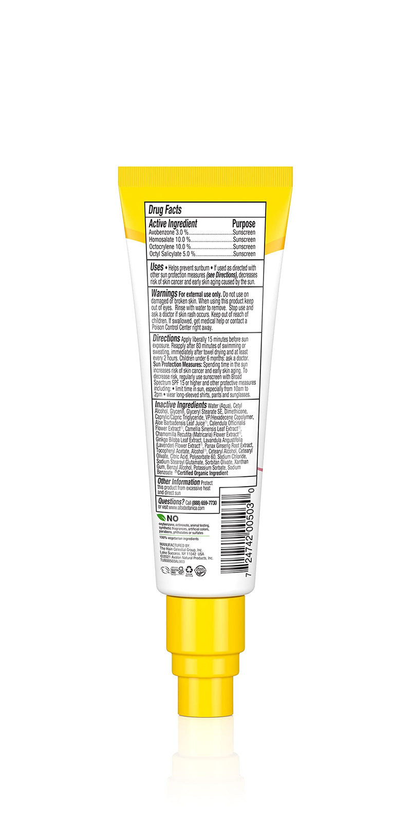 Alba Botanica, Facial Sunscreen Lotion SPF 45 Fragrance Free, Unscented, 2 Ounce (Packaging May Vary) - BeesActive Australia