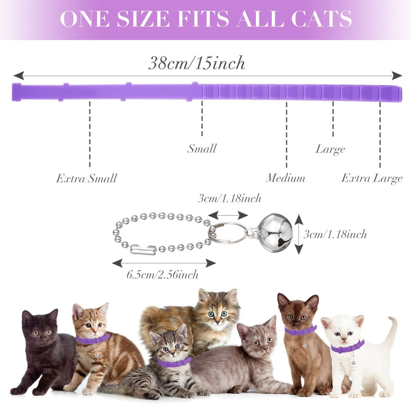 4 Pieces Cat Calming Collars Adjustable Cat Pheromones Calming Collars with 4 Bells Reducing Anxiety for Pets Suitable for Small Medium and Large Cats (15 Inches) - BeesActive Australia