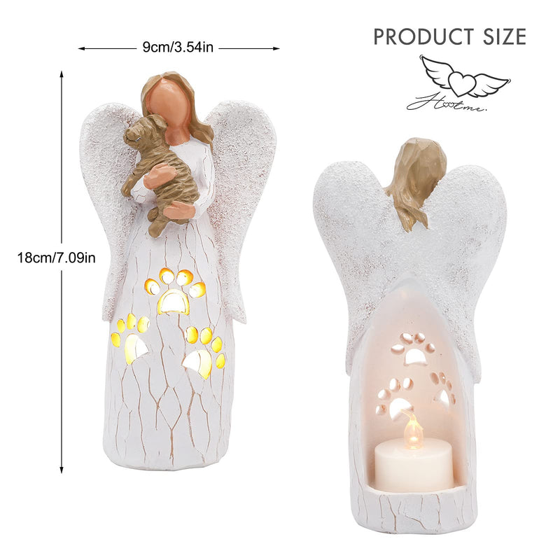 BEARAE Dog Memorial Gifts, Dog Candle Holder Statue, Pet Memorial Gifts, Pet Loss Gifts, Bereavement Gifts, Pet Sympathy Gifts for Loss of Dogs White Candle Holder - BeesActive Australia