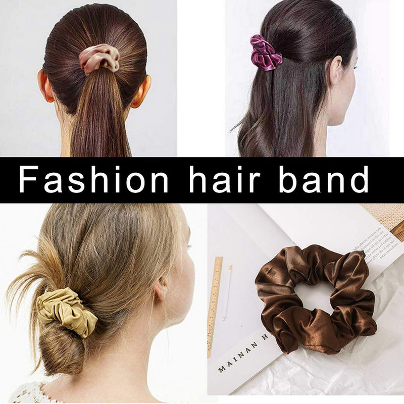 nuoshen 12 Pieces Scrunchies, Elastic Satin Scrunchy Silk Scrunchies for Women Girls Hair Accessories 12 Count (Pack of 1) - BeesActive Australia